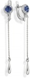 Серьги Капли с сапфирами и бриллиантами из белого золота (арт. 2160982)