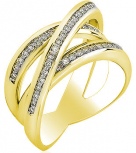 Кольцо с 63 бриллиантами из жёлтого золота
