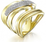 Кольцо с 46 бриллиантами из жёлтого золота