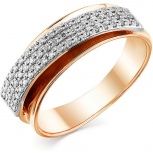 Кольцо с 57 бриллиантами из комбинированного золота
