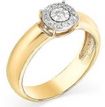 Кольцо с 13 бриллиантами из жёлтого золота