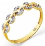 Кольцо с 30 бриллиантами из жёлтого золота (арт. 2169871)