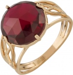 Кольцо с 1 рубином из красного золота