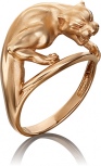 Кольцо с эмалью из красного золота