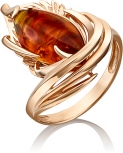 Кольцо с янтарем из красного золота