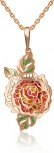 Подвеска Роза с эмалью из красного золота (арт. 2218636)