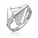 Кольцо с фианитами из серебра (арт. 2446837)