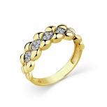Кольцо с 20 бриллиантами из жёлтого золота