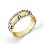 Кольцо с 49 бриллиантами из жёлтого золота