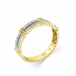 Кольцо с 30 бриллиантами из жёлтого золота