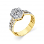 Кольцо с 79 бриллиантами из жёлтого золота