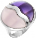 Кольцо со стеклом из серебра