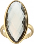 Кольцо с ювелирным стеклом из серебра с позолотой