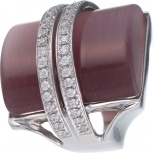 Кольцо с ювелирным стеклом из серебра (арт. 740928)