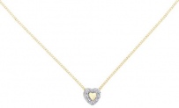Колье Сердце с 9 бриллиантами из жёлтого золота (арт. 2162081)