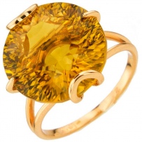 Кольцо с 1 кварцем из жёлтого золота (арт. 2184015)