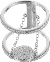 Кольцо с фианитами из серебра (арт. 742061)