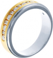 Кольцо с 19 бриллиантами из комбинированного золота (арт. 744727)