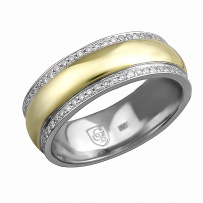 Кольцо с 112 бриллиантами из комбинированного золота (арт. 823621)