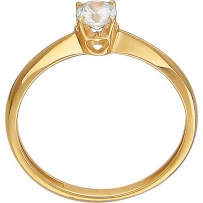 Кольцо с 1 фианитом из жёлтого золота (арт. 850457)