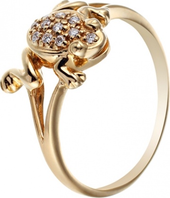

Кольцо с бриллиантами из желтого золота