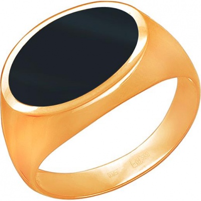 

Кольцо с 1 ониксом из красного золота