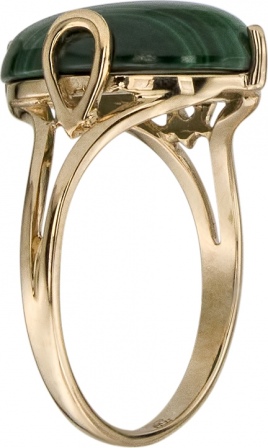 Кольцо с 1 малахитом из красного золота (арт. 2180670)