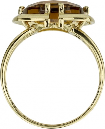 Кольцо с 1 цитрином из красного золота (арт. 2183224)
