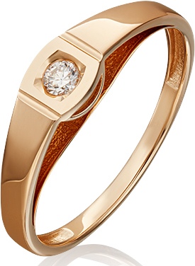 Кольцо с 1 бриллиантом из красного золота (арт. 2216312)