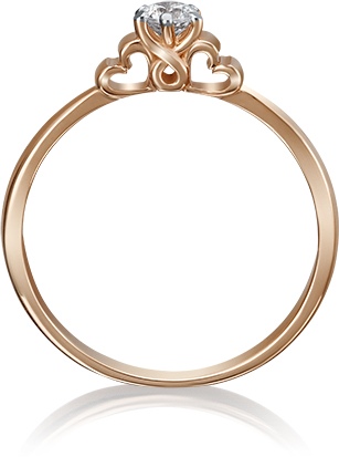 Кольцо с 1 бриллиантом из красного золота (арт. 2219904)