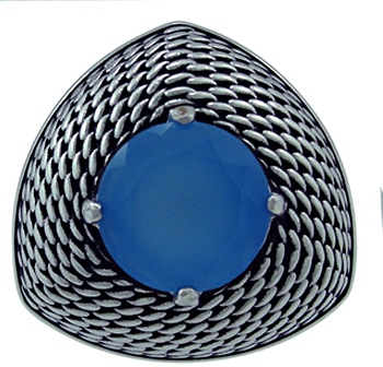 Кольцо с агатами из серебра (арт. 2392921)