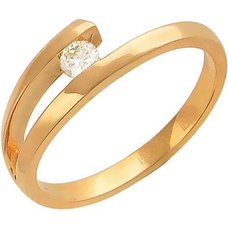 Кольцо с 1 бриллиантом из красного золота  (арт. 300161)