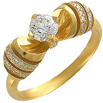 Кольцо с 73 бриллиантами из жёлтого золота 750 пробы (арт. 300523)