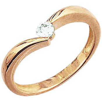 Кольцо с 1 бриллиантом из красного золота  (арт. 302258)