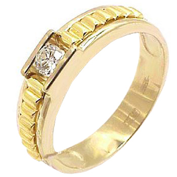 Кольцо с 1 бриллиантом из комбинированного золота  (арт. 302359)