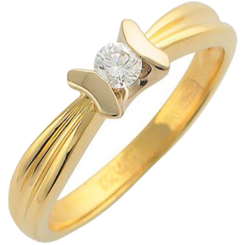 Кольцо с 1 бриллиантом из комбинированного золота  (арт. 302386)