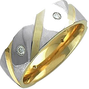 Кольцо с 6 бриллиантами из комбинированного золота  (арт. 303386)