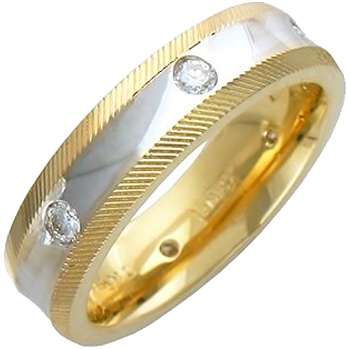 Кольцо с 6 бриллиантами из комбинированного золота  (арт. 303395)