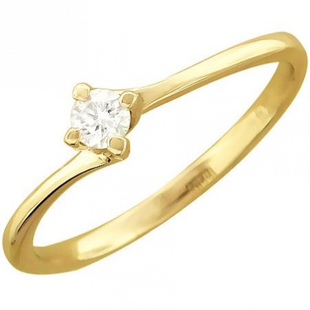 Кольцо с бриллиантом из желтого золота (арт. 316498)