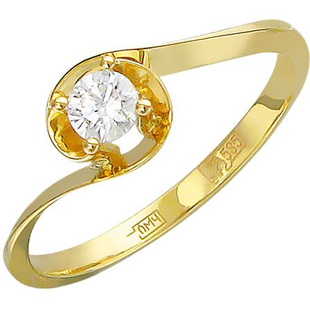 Кольцо с бриллиантом из желтого золота (арт. 316501)