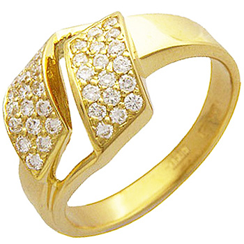Кольцо с бриллиантами из желтого золота 750 пробы (арт. 316519)