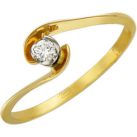Кольцо с бриллиантом из комбинированного золота (арт. 316544)