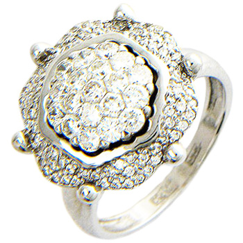 Кольцо с бриллиантами из белого золота 750 пробы (арт. 316553)
