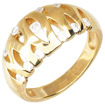 Кольцо с бриллиантом из желтого золота 750 пробы (арт. 316686)