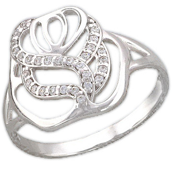 Кольцо с фианитами из серебра (арт. 319783)