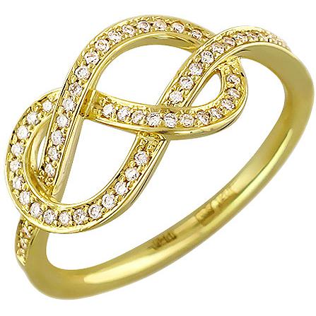 Кольцо с бриллиантами из желтого золота 750 пробы (арт. 320205)