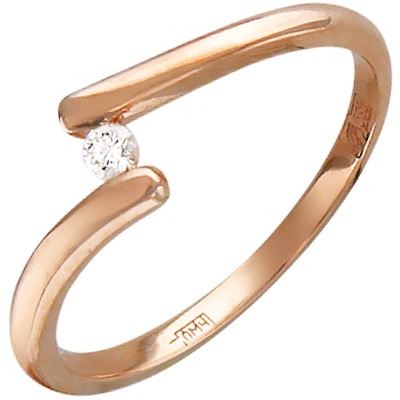 Кольцо с бриллиантом из красного золота (арт. 320508)