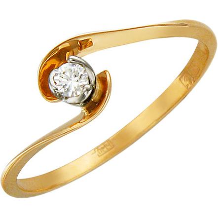 Кольцо с бриллиантом из комбинированного золота (арт. 320512)