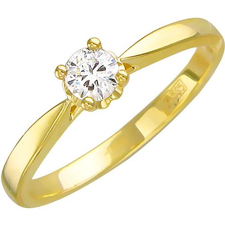 Кольцо с бриллиантом из желтого золота (арт. 320844)