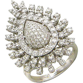 Кольцо с бриллиантами из белого золота 750 пробы (арт. 321079)